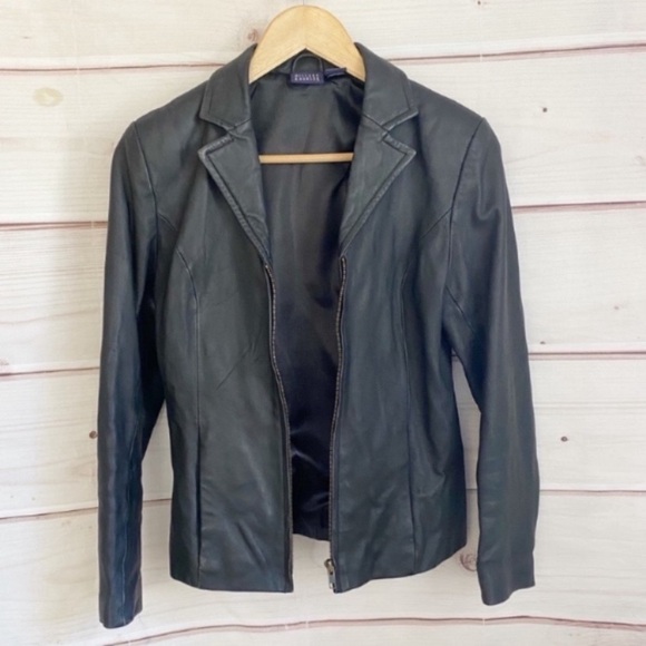 Hillard & Hanson Lambskin Leather Jacket - Picture 3 of 5